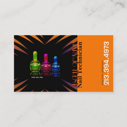 Customizable Nail Technician/Artist/Manicurist Business Card