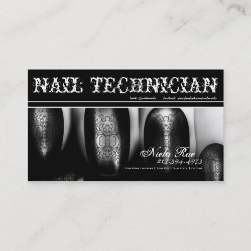 Nail TechnicianArtistManicurist Business Card2 Business Card
