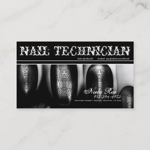 Customizable Nail Technician/Artist/Manicurist Business Card(2)