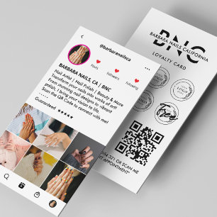 Nail Technician Beauty Salon Instagram Loyalty Business Card