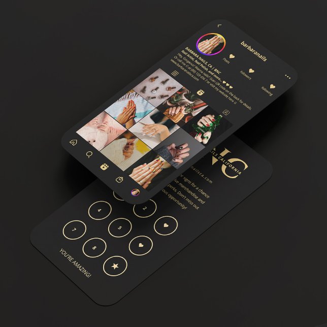Nail Technician Black Instagram Loyalty Card  (Nail Technician Black Instagram Loyalty Card
)