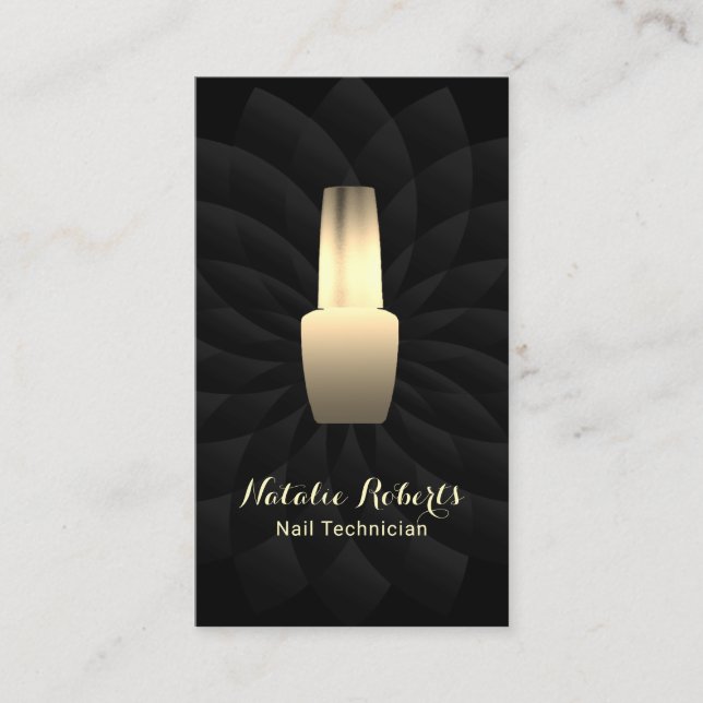 Nail Technician Black Lotus Salon Manicurist Business Card (Front)