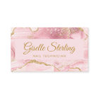 Nail Technician Blush Pink Gold Agate Marble