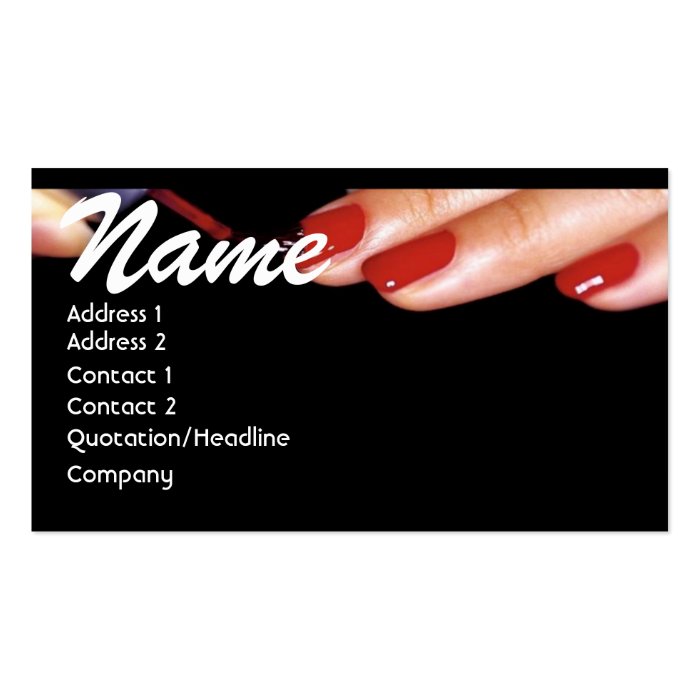 NAIL TECHNICIAN BUSINESS CARD