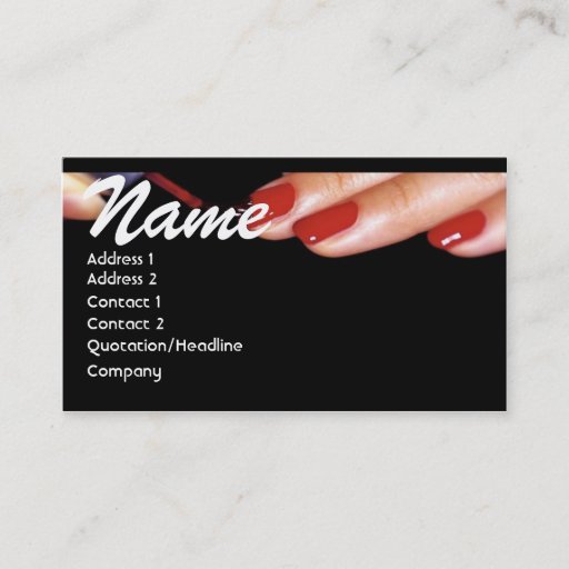 Customizable NAIL TECHNICIAN BUSINESS CARD