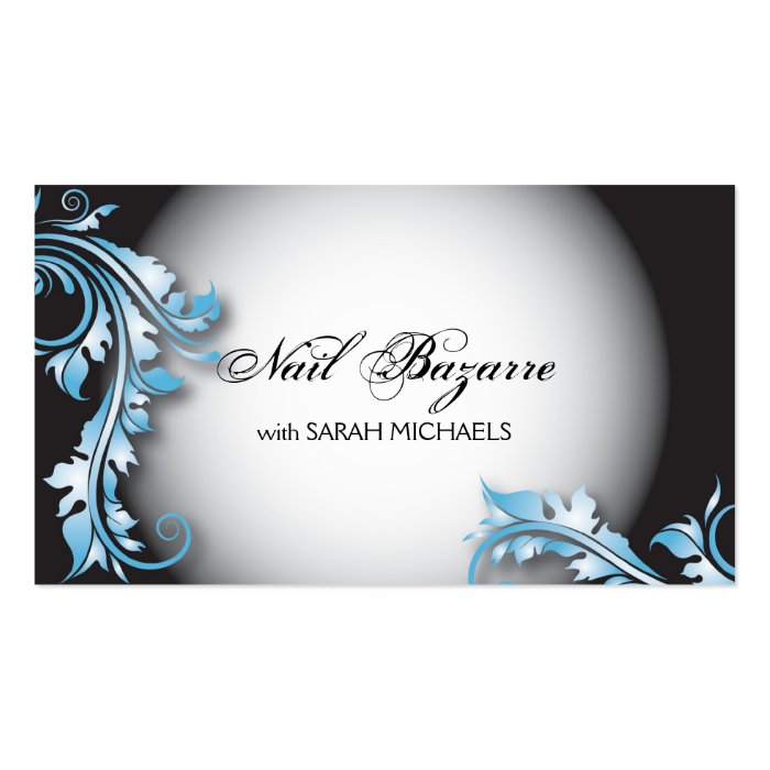 Nail Technician Business Card Bold Fancy Floral