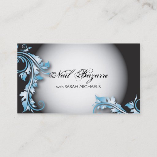 Customizable Nail Technician Business Card Bold Fancy Floral