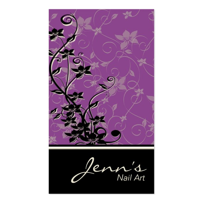 Nail Technician Business Card   Floral Vines