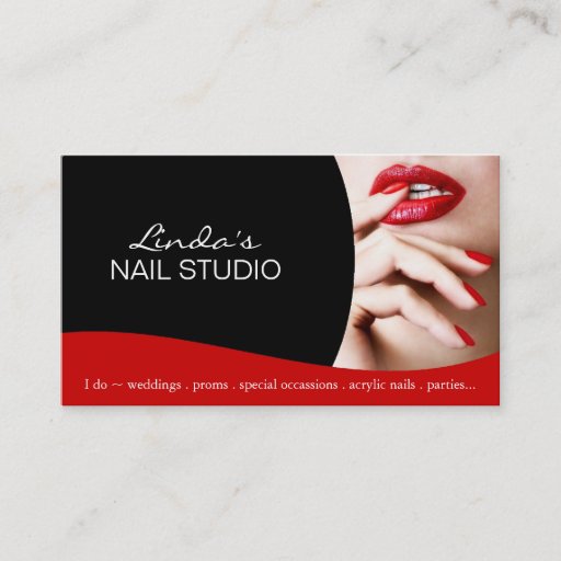 Customizable Nail Technician ~ Business Card Template