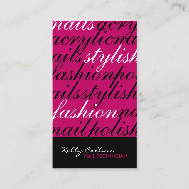 Nail Technician Business Cards (Front)