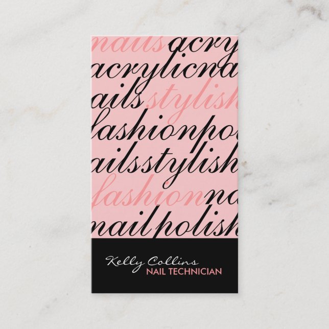 Nail Technician Business Cards (Front)