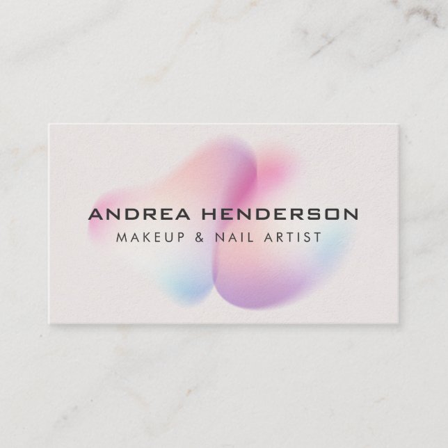 Nail Technician Business Cards, Nail Artist Makeup Business Card (Front)