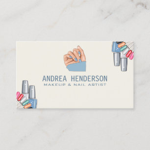 Nail Technician Business Cards, Nail Artist Makeup Business Card