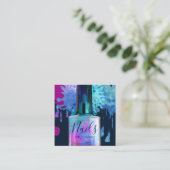 Nail Technician Colourful Splatter Design Square Business Card (Standing Front)