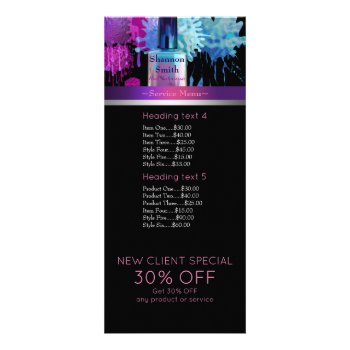 Nail Technician Colourful Splatter- Rack Card by chandraws at Zazzle