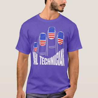 Nail Technician Flag Nails Nail Tech Artist T-Shirt