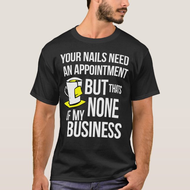 Nail Technician Funny Frog Meme Matching Employee  T-Shirt (Front)