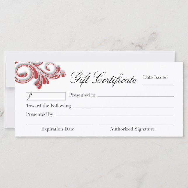 NAIL TECHNICIAN GIFT CERTIFICATE (Front)
