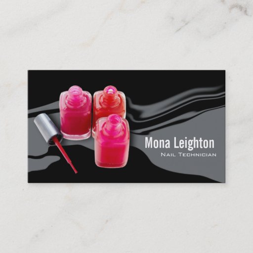 Customizable Nail Technician Hair Stylist Makeup Artist Business Card Template