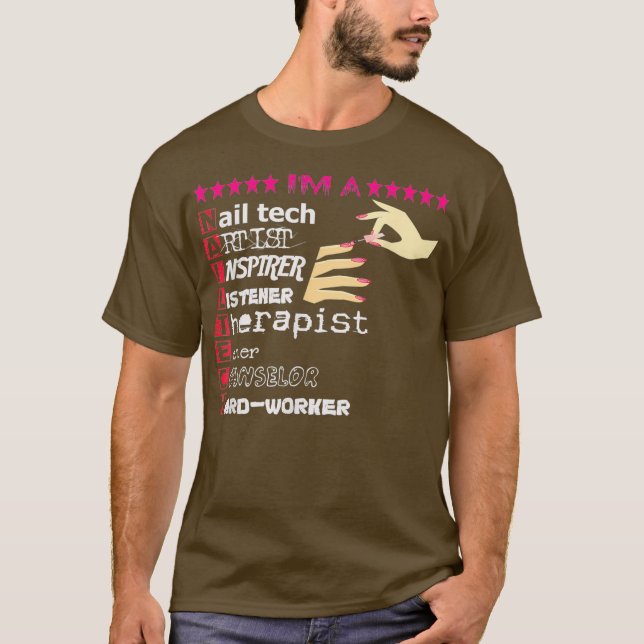 Nail Technician Love Nail Tech Funny Tech Nail T-Shirt (Front)