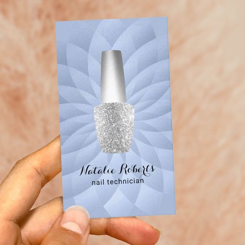 Nail Technician Manicurist Blue Spiral Salon SPA Business Card