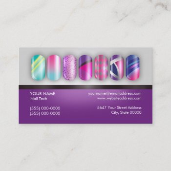 Nail Technician Manicurist Business Card by ArtbyMonica at Zazzle