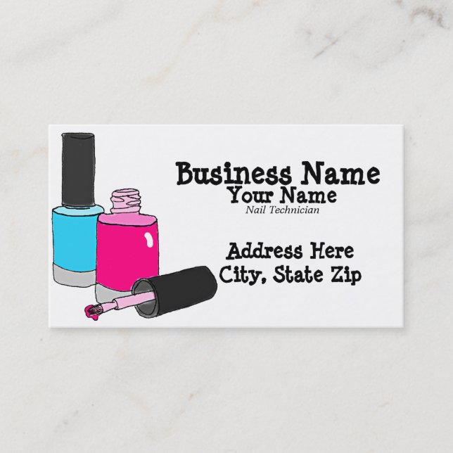 Nail Technician Manicurist Business Cards (Front)