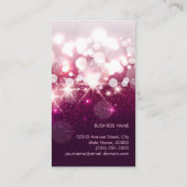 Nail Technician Manicurist - Pink Beauty Glitter Business Card (Back)