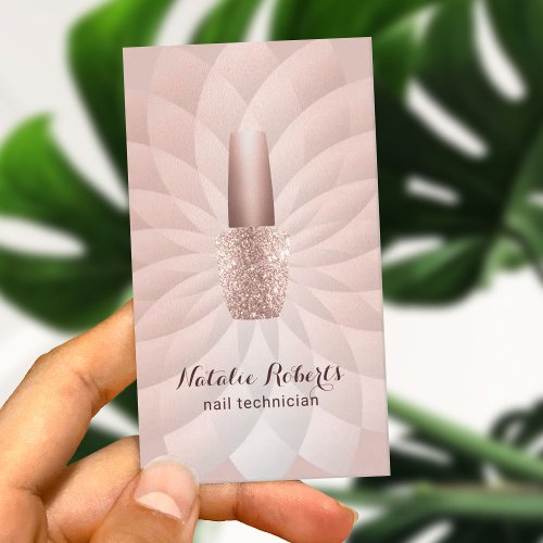 Nail Technician Manicurist Rose Gold Beauty Salon Business Card