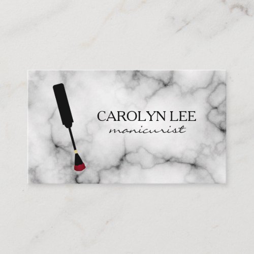 Nail Technician Marble Business Card