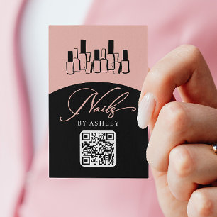 Nail Technician Modern QR Code Photo Business Card