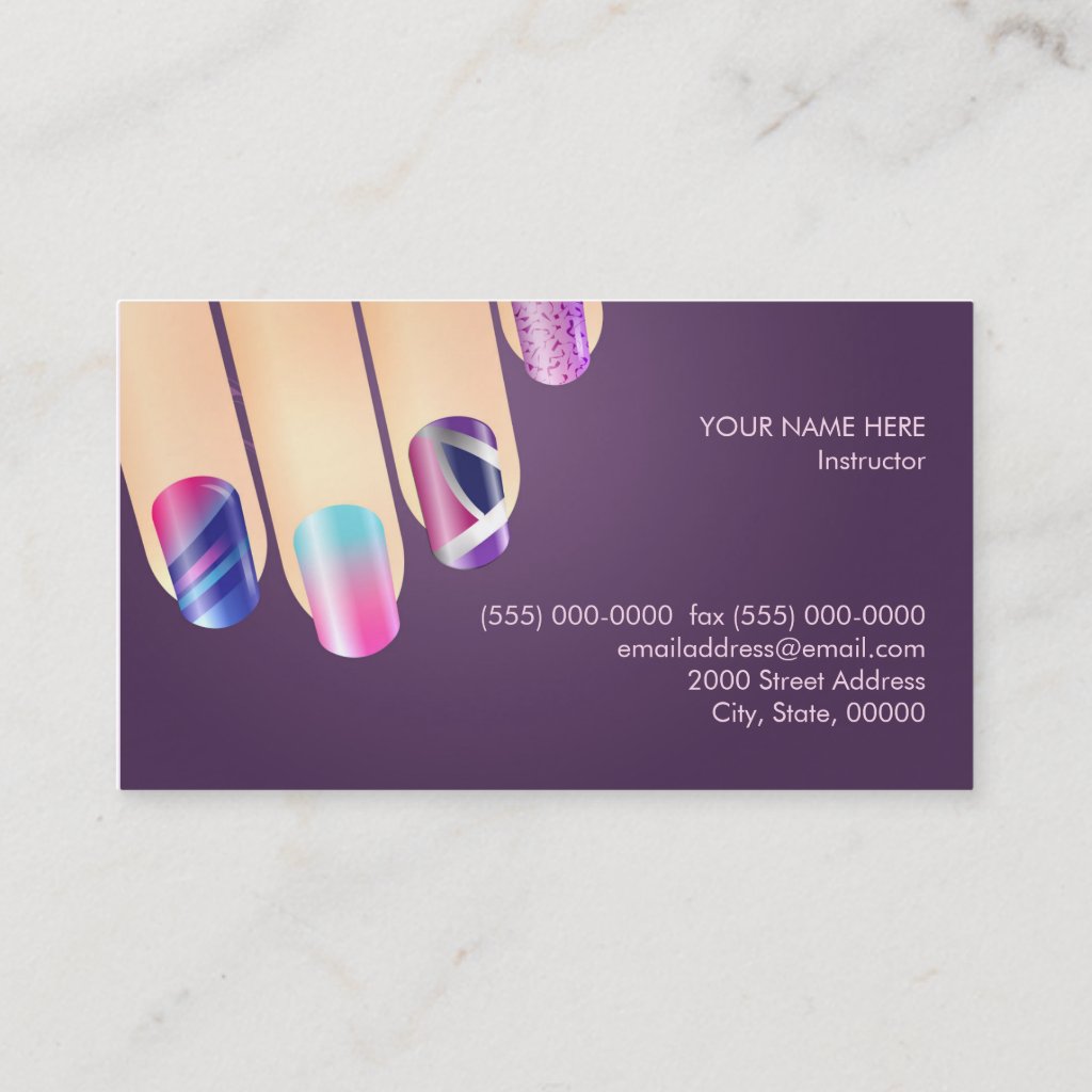 Nail Artist Application Instructions Nail Artist How to Apply Card Nail Artist Personalized Business Cards