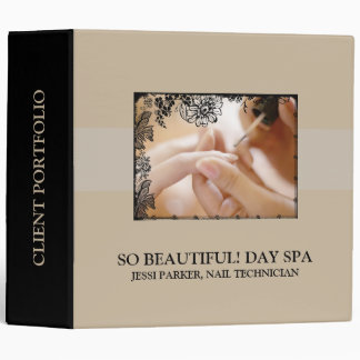 Nail Technician or Nail Salon Client Portfolio 3 Ring Binder