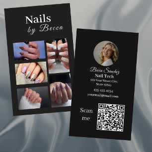 Nail Technician Photo Grid Qr code Business Card