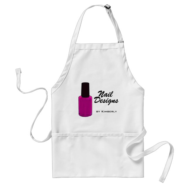 Nail Technician Pink Polish Business Apron (Front)