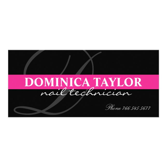 Nail Technician Price List Rack Card (Front)