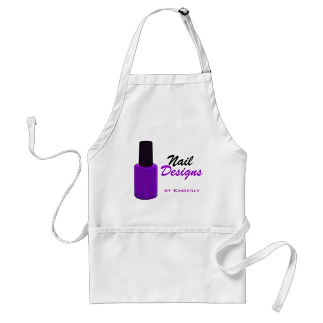 Nail Technician Purple Accents Business Apron (Front)