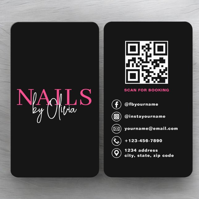 Nail Technician QR Code Booking Business Card (Creator Uploaded)