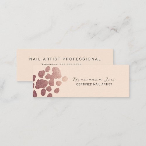 Nail Technician Salon Artist Rose Gold Mini Business Card