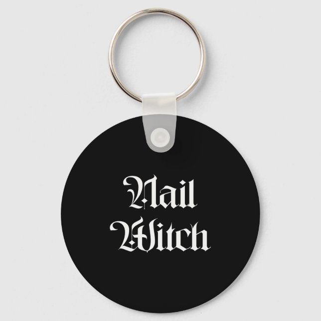 Nail Witch Manicurist Halloween Nail Tech  Keychain (Front)