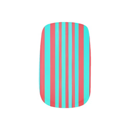 Nail Wraps in Red and Turquoise