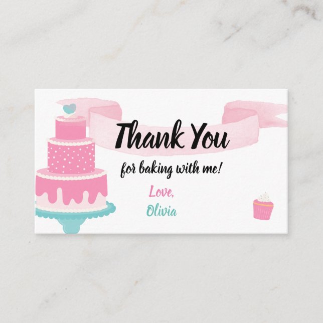 Nailed It Baking Cake Decorating Party Thank You Enclosure Card (Front)