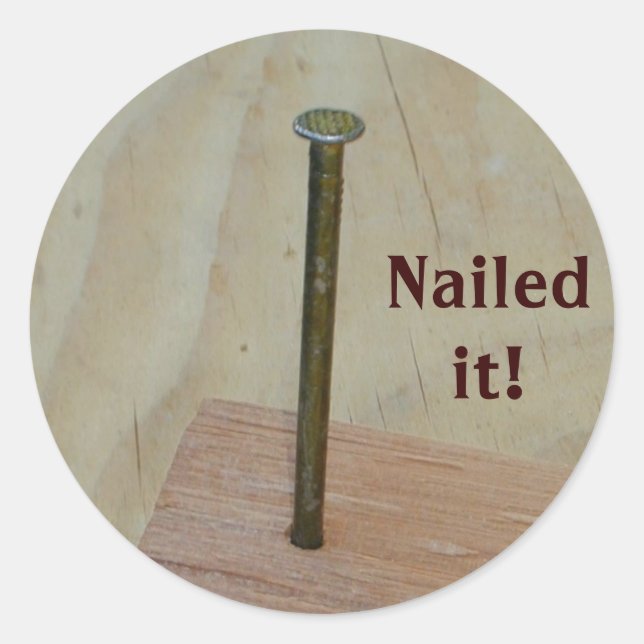 Nailed it! classic round sticker (Front)