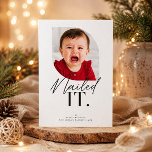 Nailed It Funny Crying Baby Christmas Photo Holiday Card