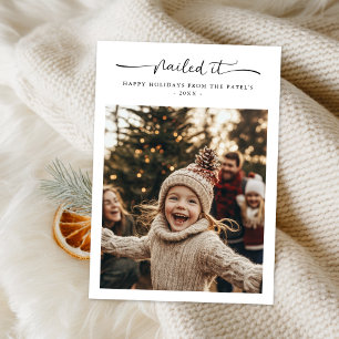 Nailed It Funny Family Photo Kids Fun Christmas Holiday Card