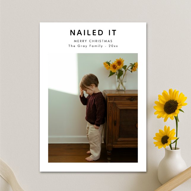 Nailed It Modern Family Funny Photo Christmas Holiday Card (Creator Uploaded)