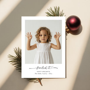 Nailed It Modern Minimalist Family Photo Christmas Holiday Card