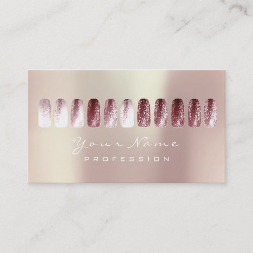 Nails Art Beauty Studio Glitter Red BeanPearly Business Card