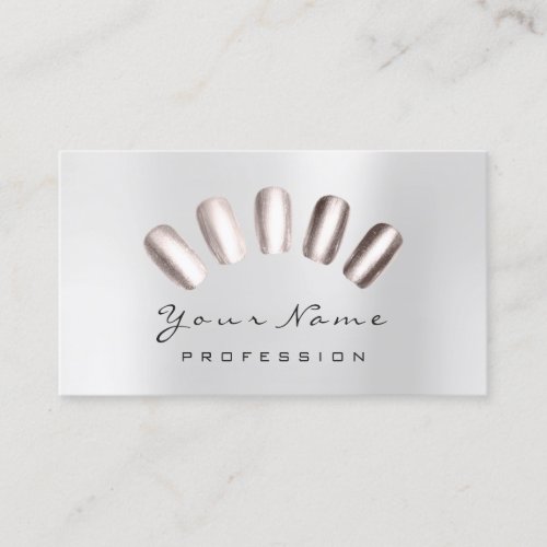 Nails Art Candy Ivory Gray Manicure Pedicure Business Card
