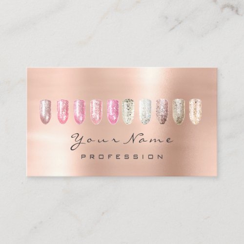 Nails Art Glitter Glam Pink Rose Sparkly Blush Business Card